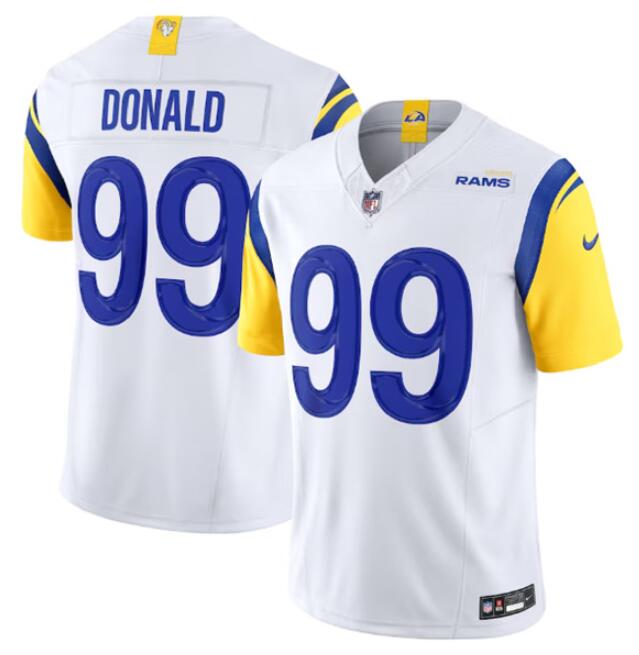 Men's Los Angeles Rams ACTIVE PLAYER Custom White 2023 F.U.S.E. Vapor Untouchable Limited Stitched Jersey